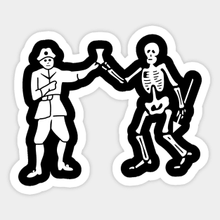 Pirate Flag - Pirate Black Bart - Bartholomew Roberts - Death Skeleton Flag Sticker